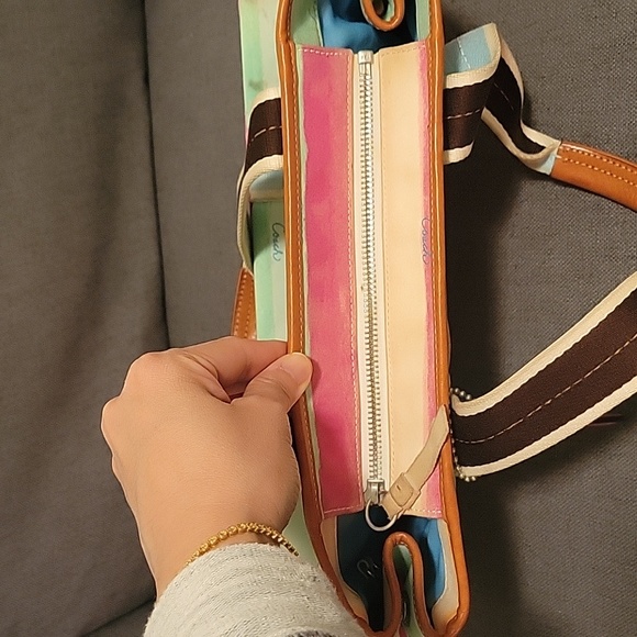 Coach Pastel Striped Shoulder Bag - Picture 12 of 12